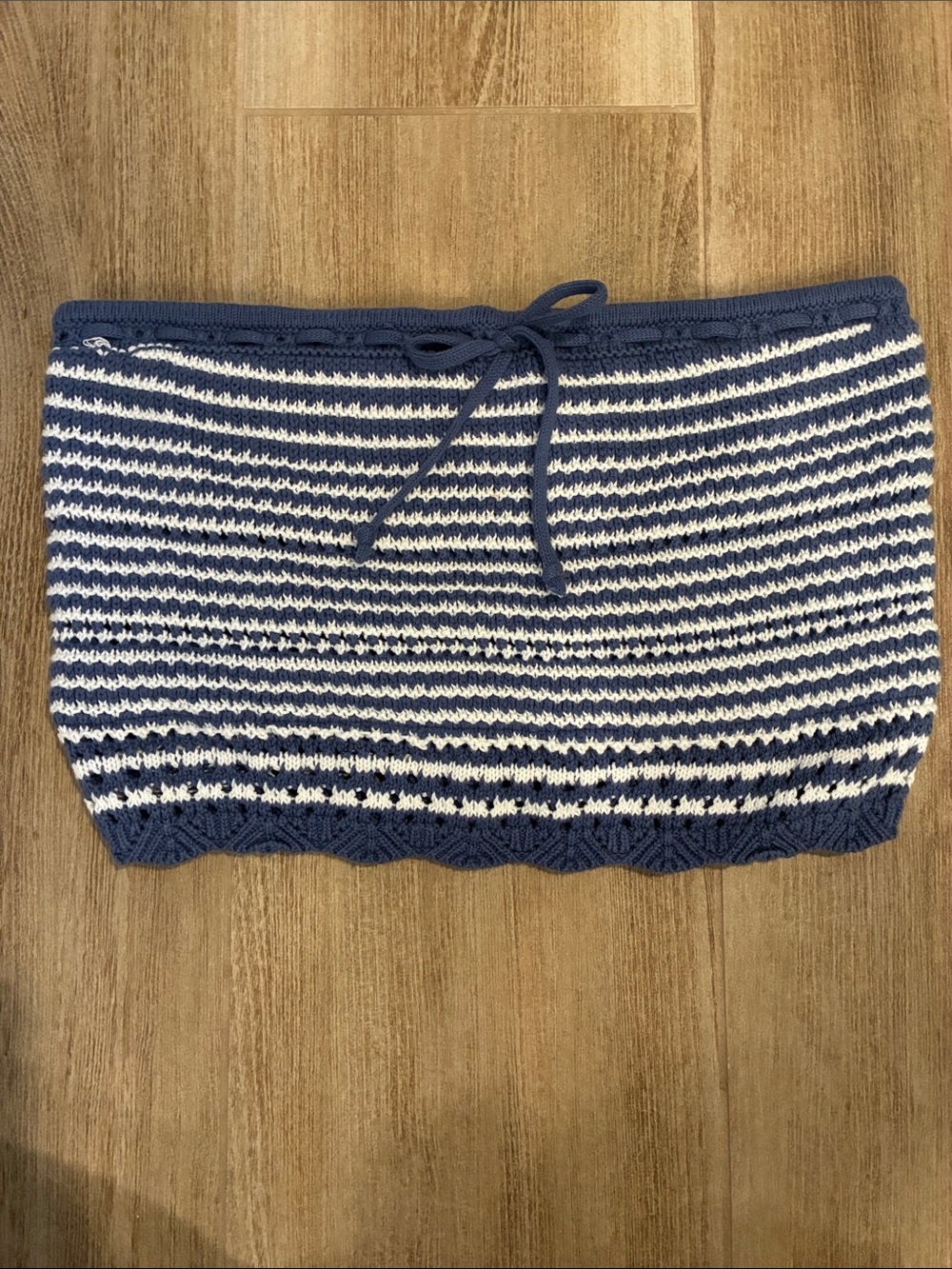 Hollister Striped Knit Tube Top with Drawstring